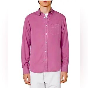 OFFICINE GÉNÉRALE 
Lipp Garment Dyed Button Down Shirt - Faded Burgandy XXL NWOT